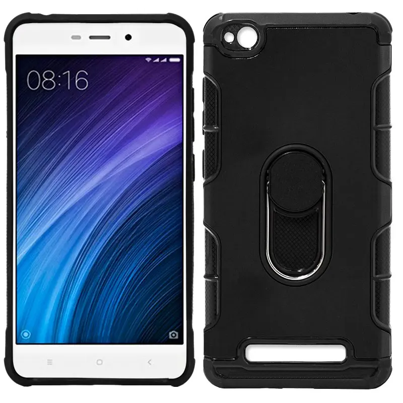 Чехол Xiaomi Redmi 4A алюминий + кольцо (черный) | Мобильные телефоны и аксессуары