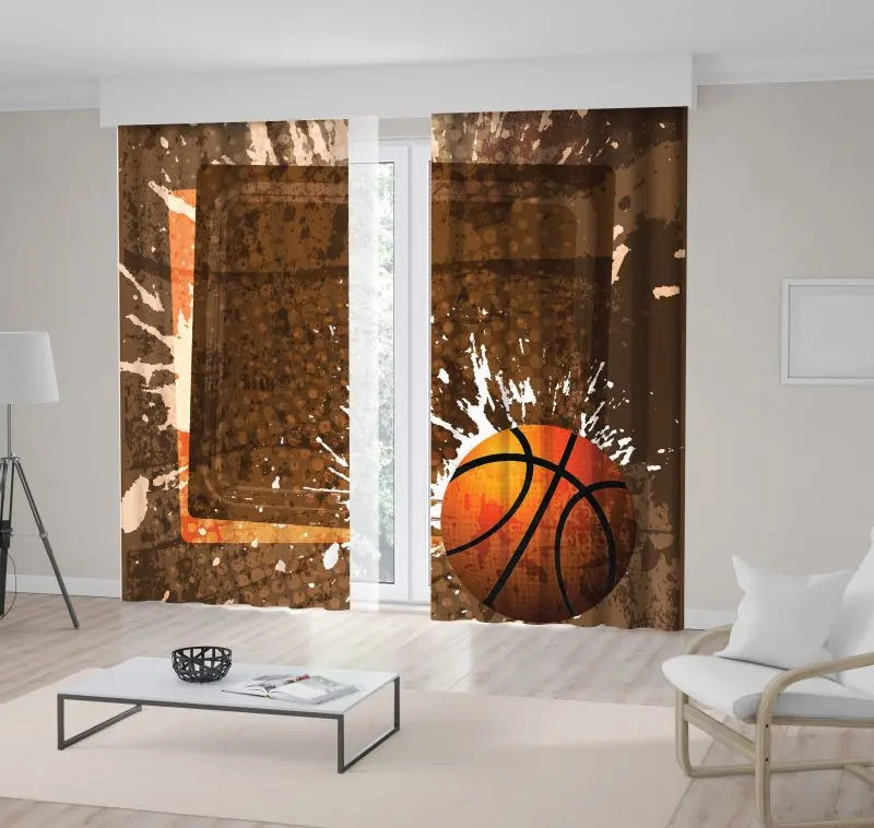 

Curtain Basketball on Grunge Background Sport Poster Artistic Illustration Brown Beige Orange