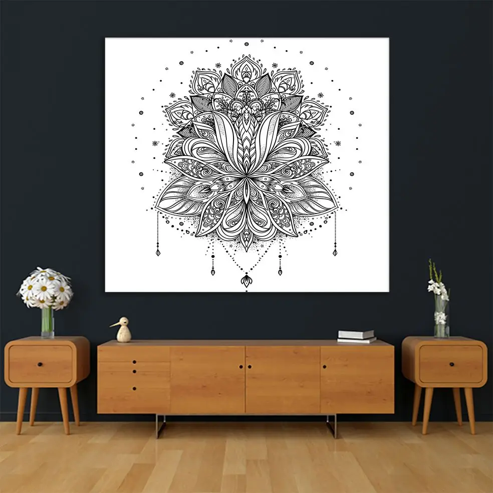 Гобеленовые декоративные цветы лотоса узоры Пейсли Бохо и магический символ