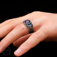 925 silver mens ring mens jewelry stone stamped with silver stamp 925 all sizes are available