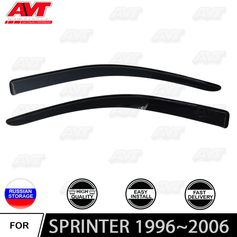 Window deflectors for Mercedes-Benz Sprinter 1996~2006 car styling wind deflector guard auto vent visor rain cover decoration | Автомобили