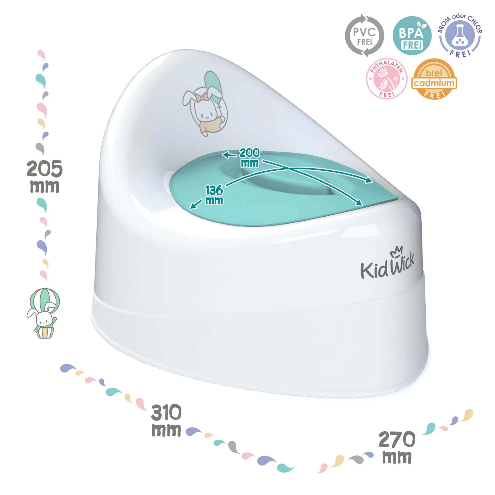 Горшок туалетный детский Kidwick Ракушка с крышкой |