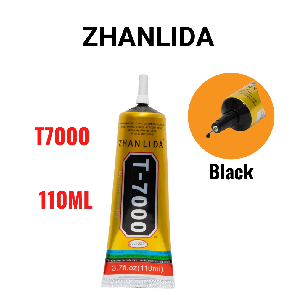 Zhanlida T7000 110ML Black Contact Cellphone Tablet Repair Adhesive Electronic Components Glue With Precision Applicator Tip