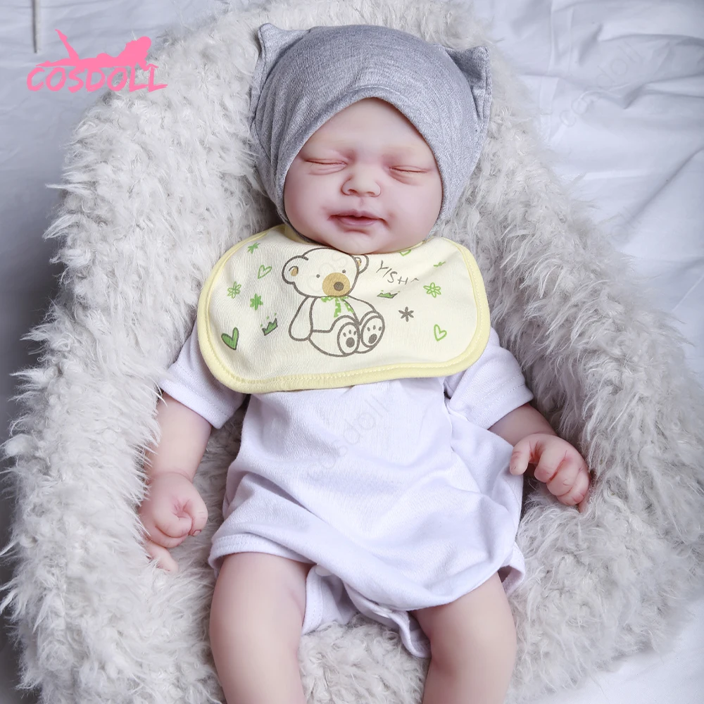 

Newest 46CM Reborn Doll Newborn Baby Doll 2.25KG Realistic Baby Toys very soft full body silicone girl doll Birthday Gift