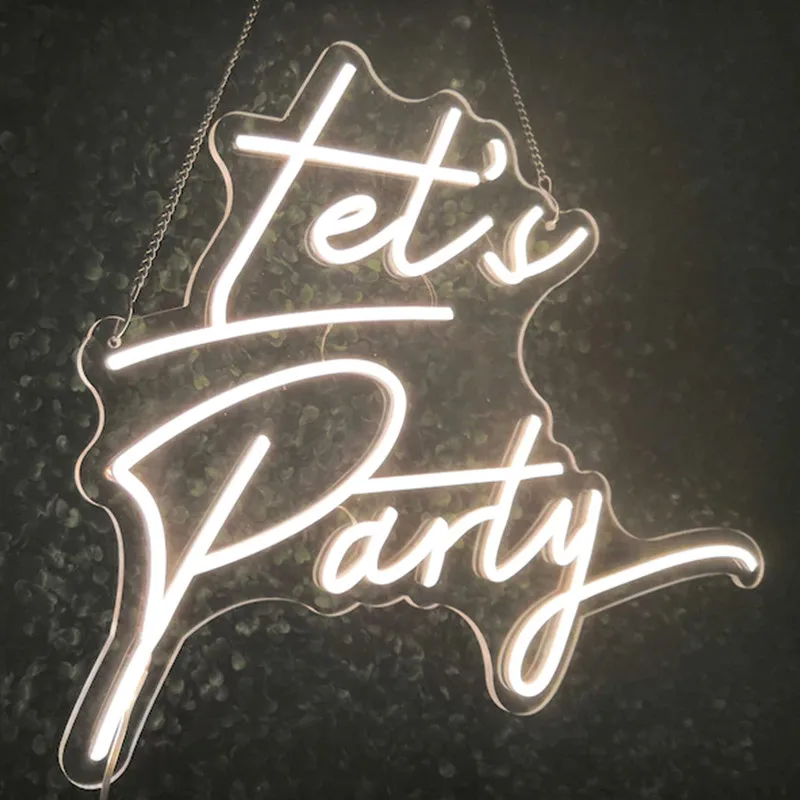 

Let's Party Custom Neon Sign Light LED Flex Letter Board Wedding Party Bar Pub Decor Wall Hanging Room Home Decoration Gift