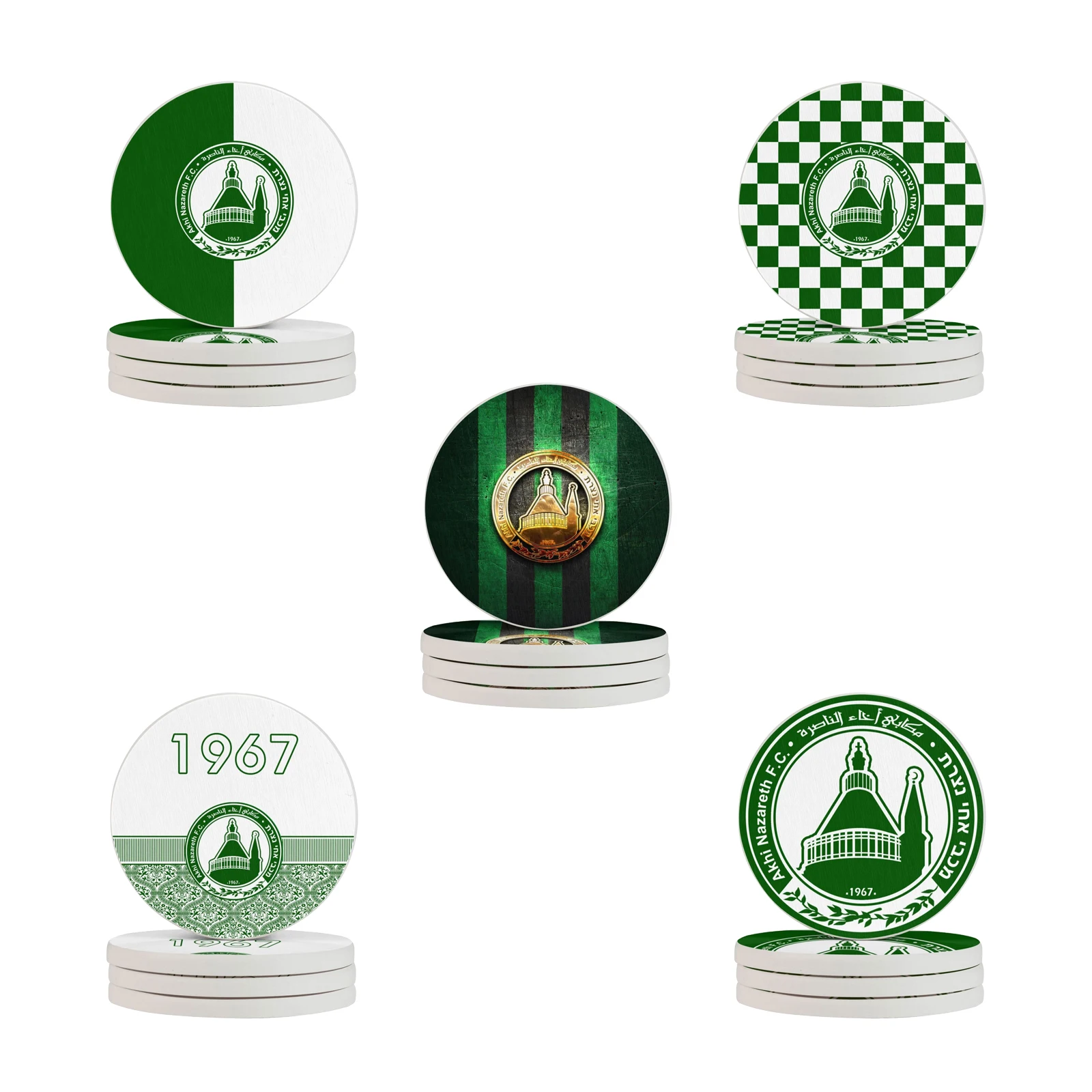 

Подставка под напитки Maccabi Ahi nazrett Fc для защиты столешницы круглые подставки под чашки коврик для дома и кухни