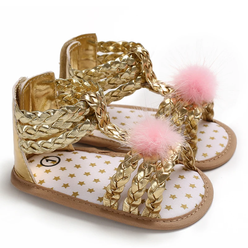 Сандалии для девочек Нескользящие мягкая подошва обувь первых шагов Мокасины