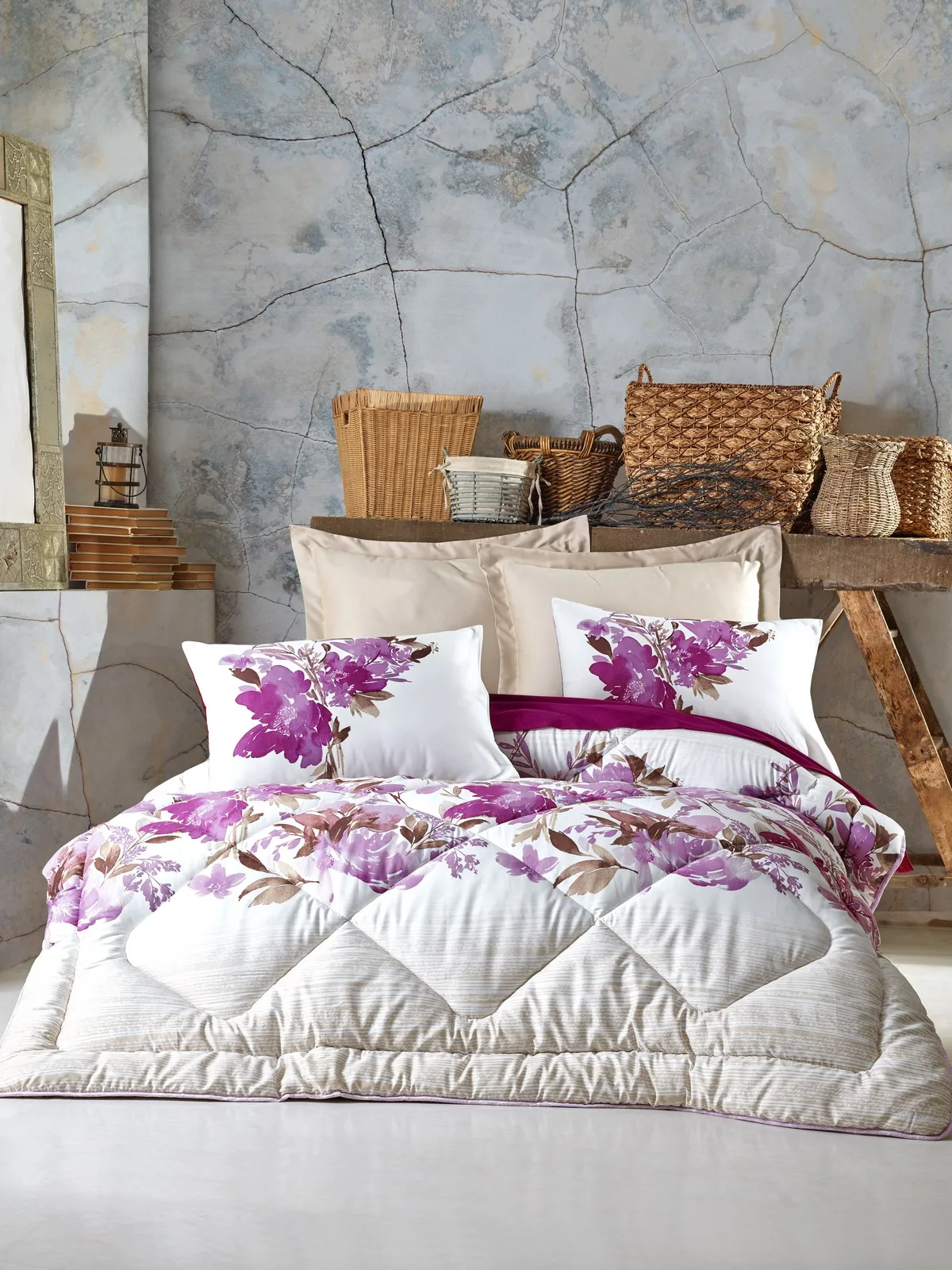 

Cotton Box Double Quilt Sets Bedspreads Soft Quality Bedspreads Quilts, Sheets, Pillowcases, Cotton Satin Made in Turkey, Rossy