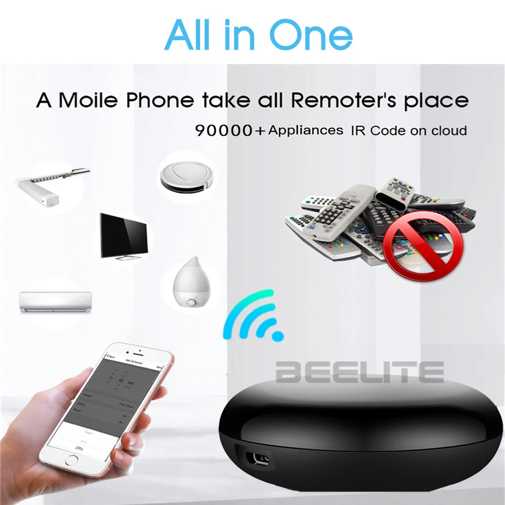 Умный пульт дистанционного управления Beelite с ИК-подсветкой универсальный Wi-Fi для