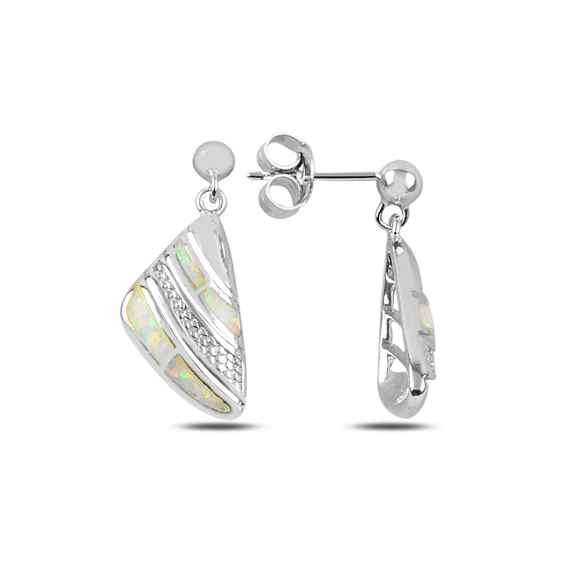 

Silver 925 Sterling Opal Cubic Zirconia Dangle Earrings