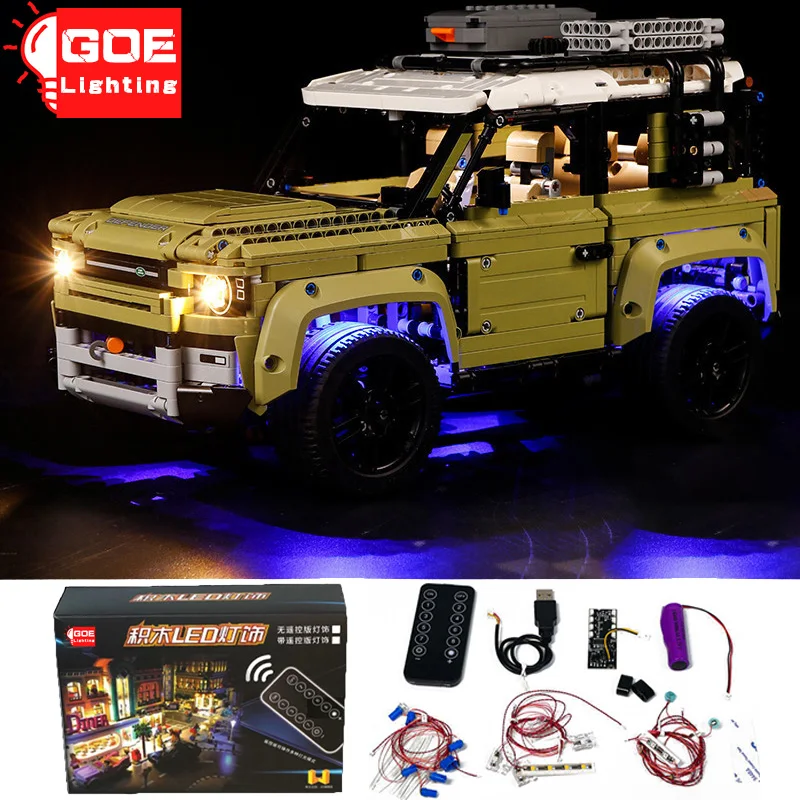 

GOELIGHTING Brand LED Light Up Kit For Lego 42110 For Land Rover Defender Off-Road Vehicle Blocks Lamp Set Toy(Only Light Group)