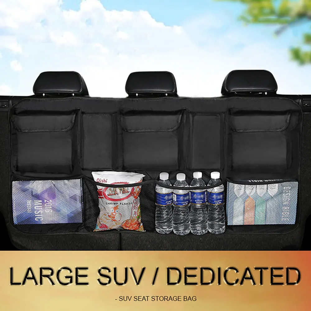 

Car Rear Seat Back Storage Bag Multi Hanging Nets Pocket Trunk Bag Organizer Auto Stowing Tidying Interior Accessories Supplies