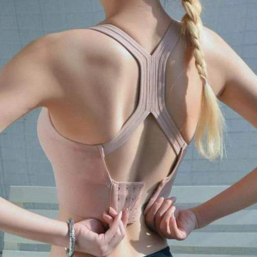 

Shockproof Beauty Back Yoga Vest Fitness Sports Bra Without Steel Ring Gathers Stereotyped Running Underwear Women