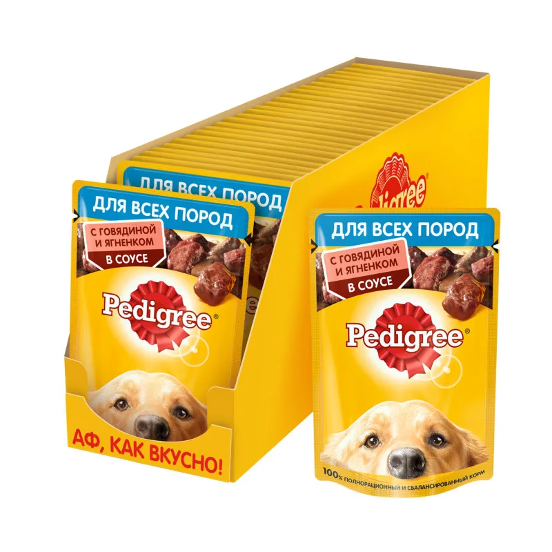 Влажный корм Pedigree для взрослых собак всех пород с говядиной и ягненком в соусе 28