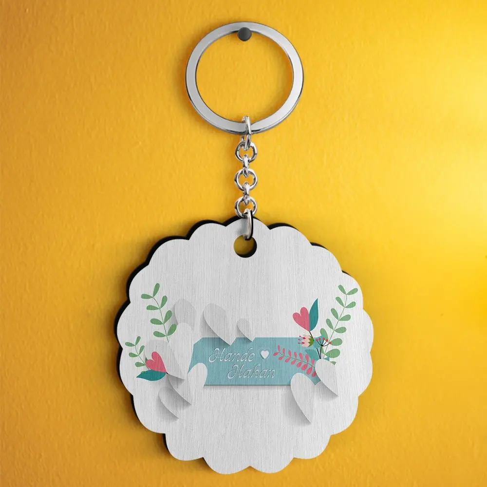 

Персонализированные ко Дню Святого Валентина дизайн деревянные Keychain-15