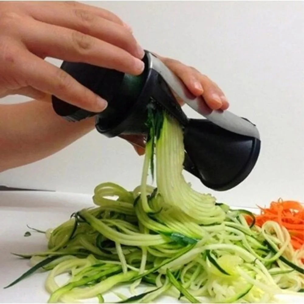 

Ручной спиральный овощерезка, регулируемая спиральная терка, резак для салата, инструмент для приготовления цукини, огурцов, кухонные инст...