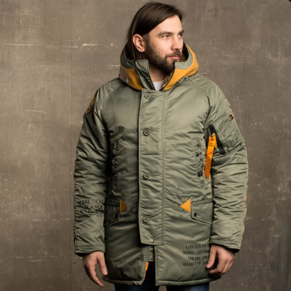 Куртка-аляска зимняя. Instructor NorDenali мужская olive/orange нейлон. стильная в стиле
