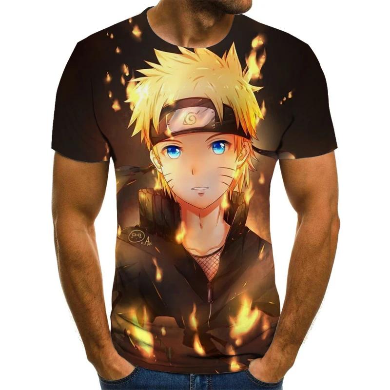 

2021 New Naruto Theme Top Fashion Cartoon Anime Cool Men's T-shirt Men's Anime 3DT Shirt Boy Clothing Street Summer Clothing