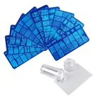 Роскошный фирменный дизайн, диагональ в полоску, модель для самостоятельного маникюра, шаблон, инструменты