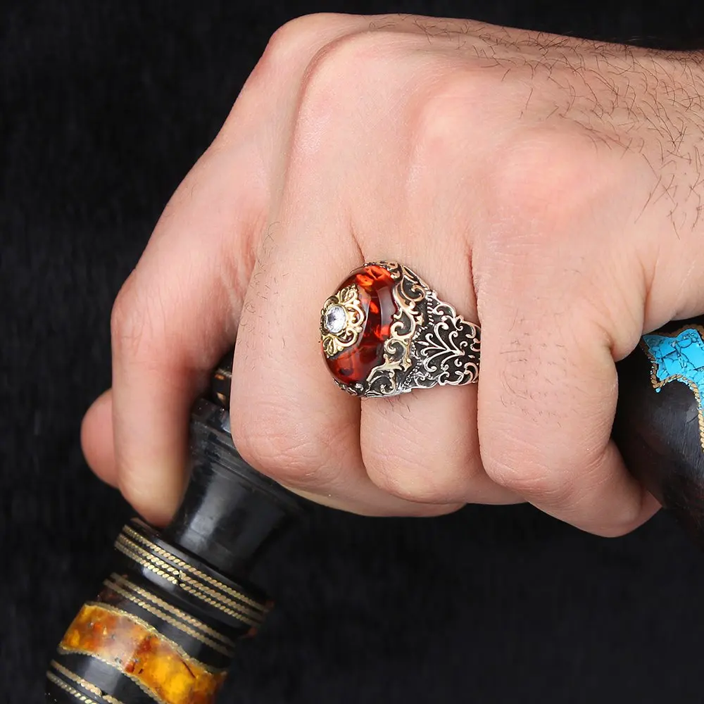 Мужское кольцо искусственное серебро мусульманское мужские кольца с