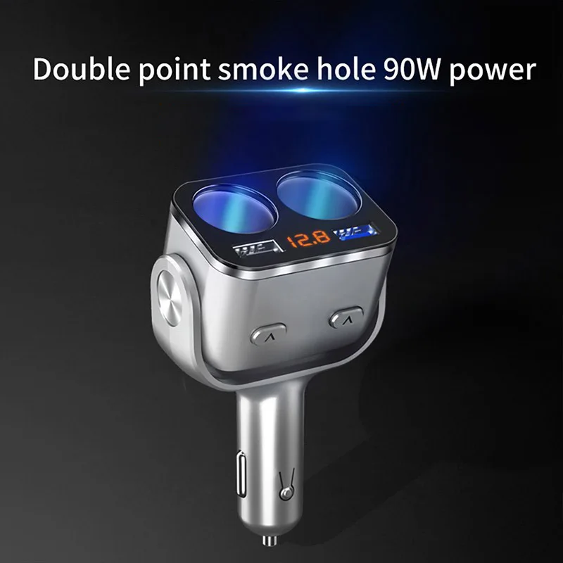 Автомобильный адаптер питания QC3.0 быстрая зарядка два usb порта 5 В 8 А светодиодный