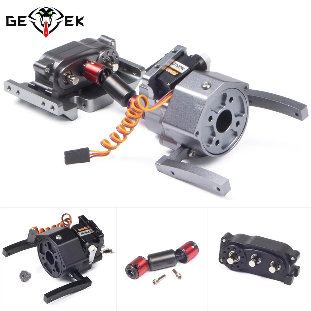 Front Motor 2 Speed Transmission Metal Planetary Gearbox Transfer Case for 1/10 RC Crawler Car Axial SCX10 & SCX10 II 90046