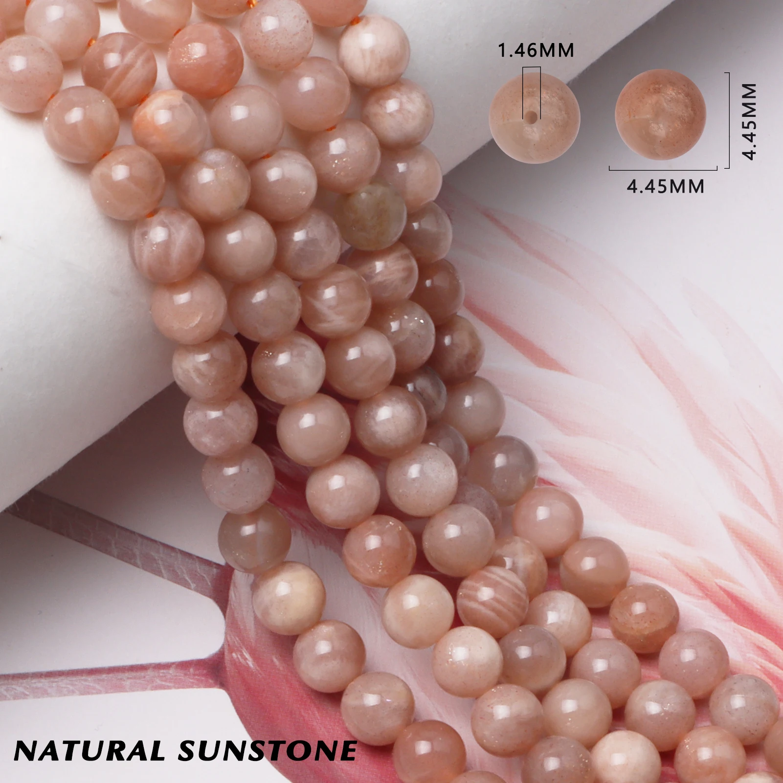 

Natural Stone Beads 8mm Sun Stone Loose Beads Fit For Diy Jewelry Making Bracelet Bangle Necklace Present Amulet Accessories