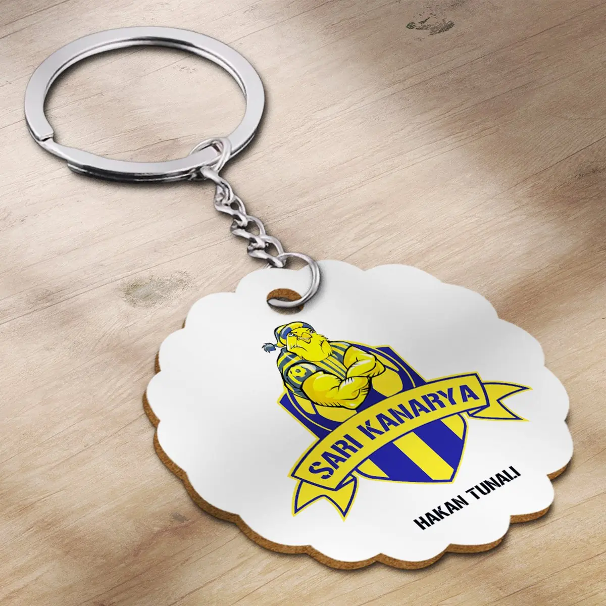 

Персонализированный дизайн в виде желтых канареек MDF Keychain-1