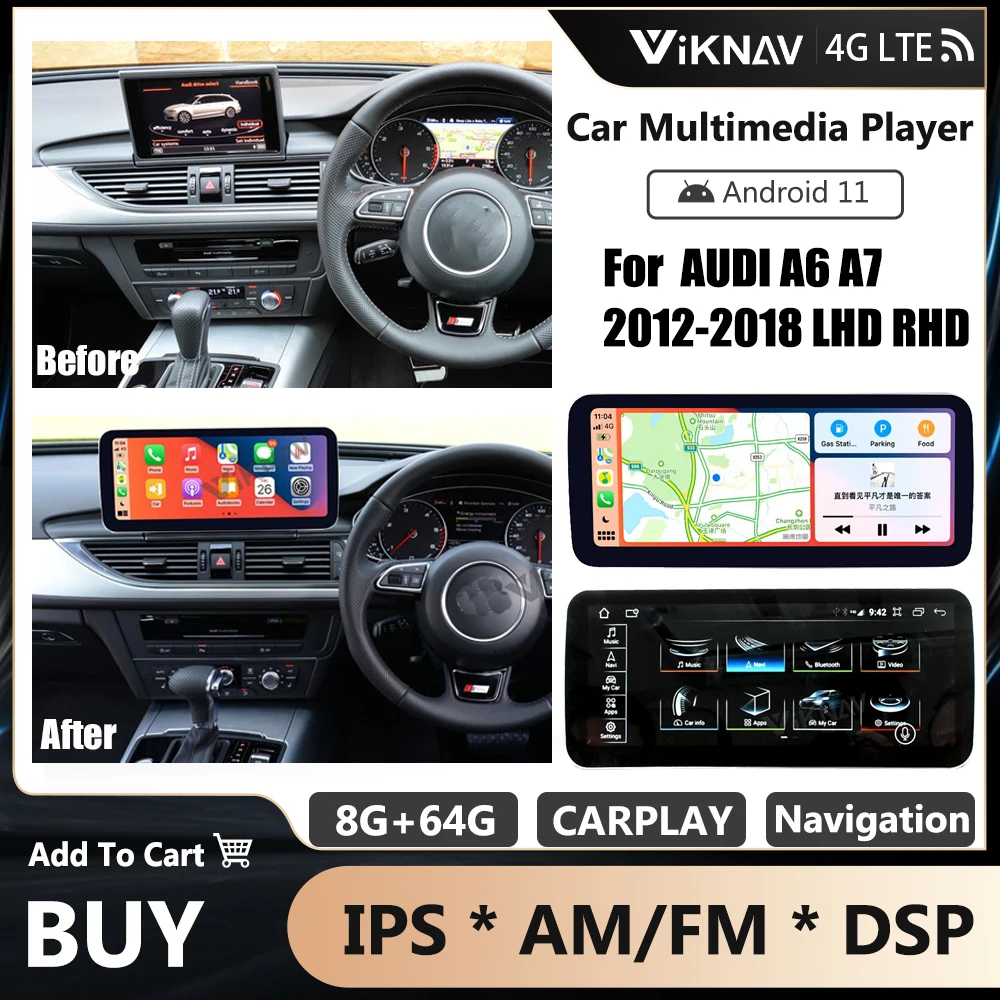 

12.3 Inch Android Car Multimedia Player For AUDI A6 A7 2012 2013 2014 2015 2016 2017 2018 LHD RHD Auto Radio GPS Navigation 2Din