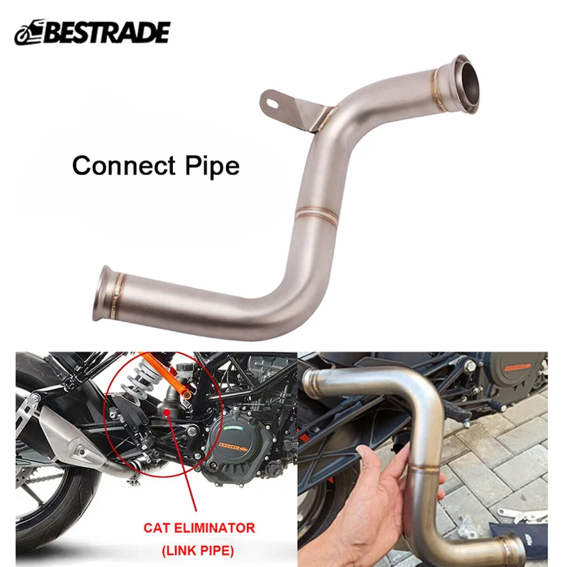 

Mid Pipe Deleted Catalyst Pipe Motorcycle Exhaust Mid Link Connect Stainless Steel Tube Modified For Duke 125 250 390 2017-2020