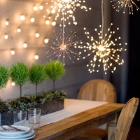 120 led firework string lights 8 mode explosion star copper silver wire fairy light decoration lamp remote control string light