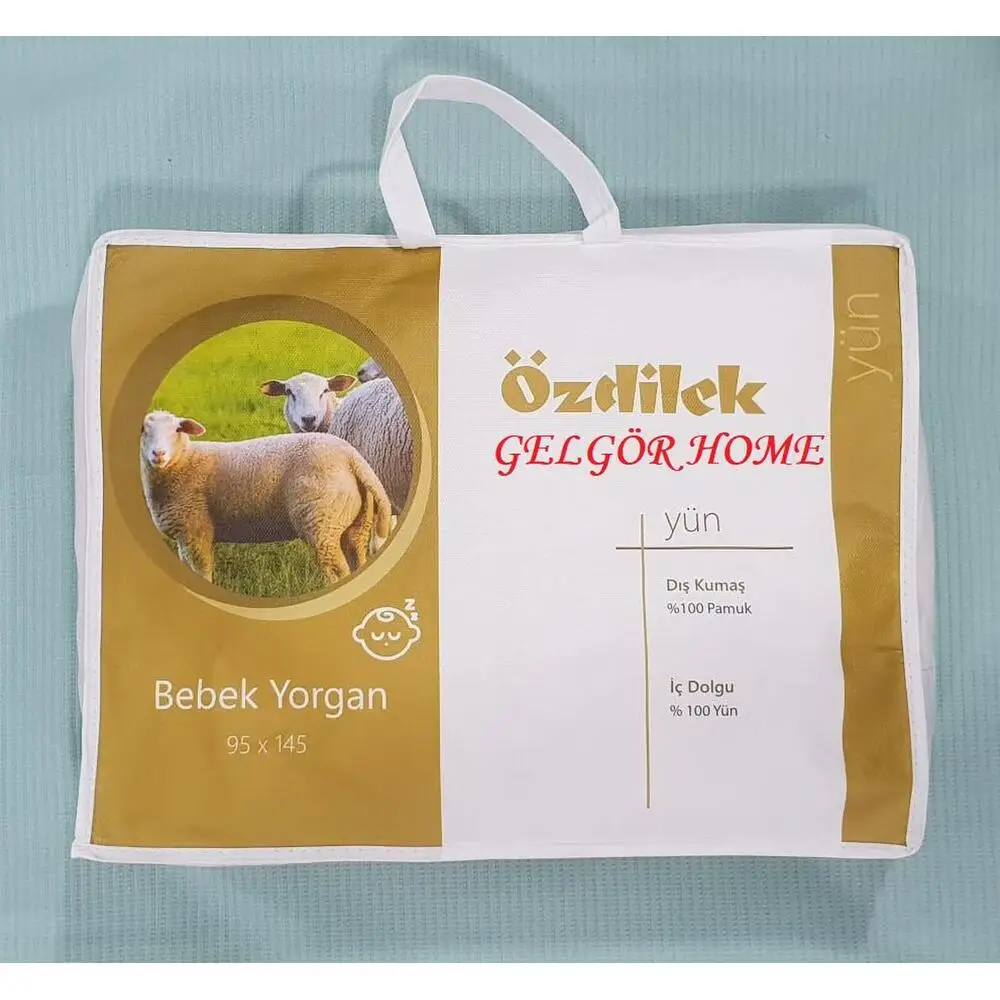 

Baby Quilt 100% Wool Filling 95x145cm White