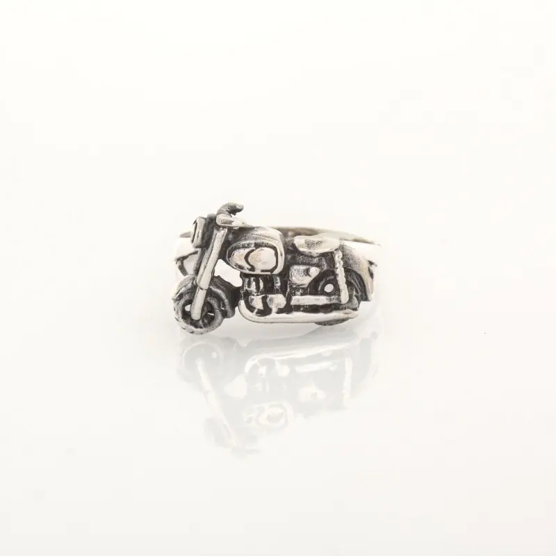 

925 Sterling Motorcycle Model Silver Ring Turkish Premium Quality Handmade Jawelery