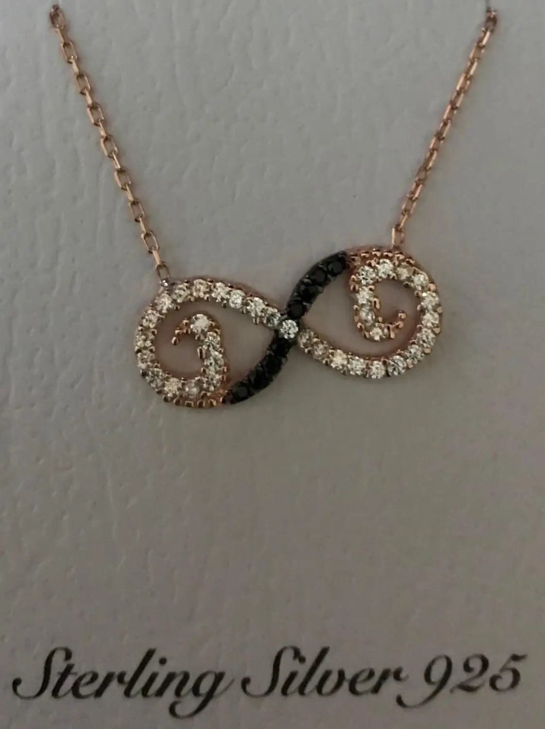 

ETERNAL PATTERNED WHITE AND BLACK STONE UĞURLU NECKLACE YOUR LARGE NECKLACE SPECIAL FOR THE VALENTINES STARLING SILVER 925