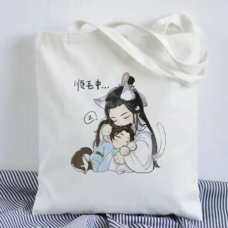 Фото Женская Холщовая Сумка для покупок The Husky And His White Cat Shizun Chu Wanning Mo Ran №2