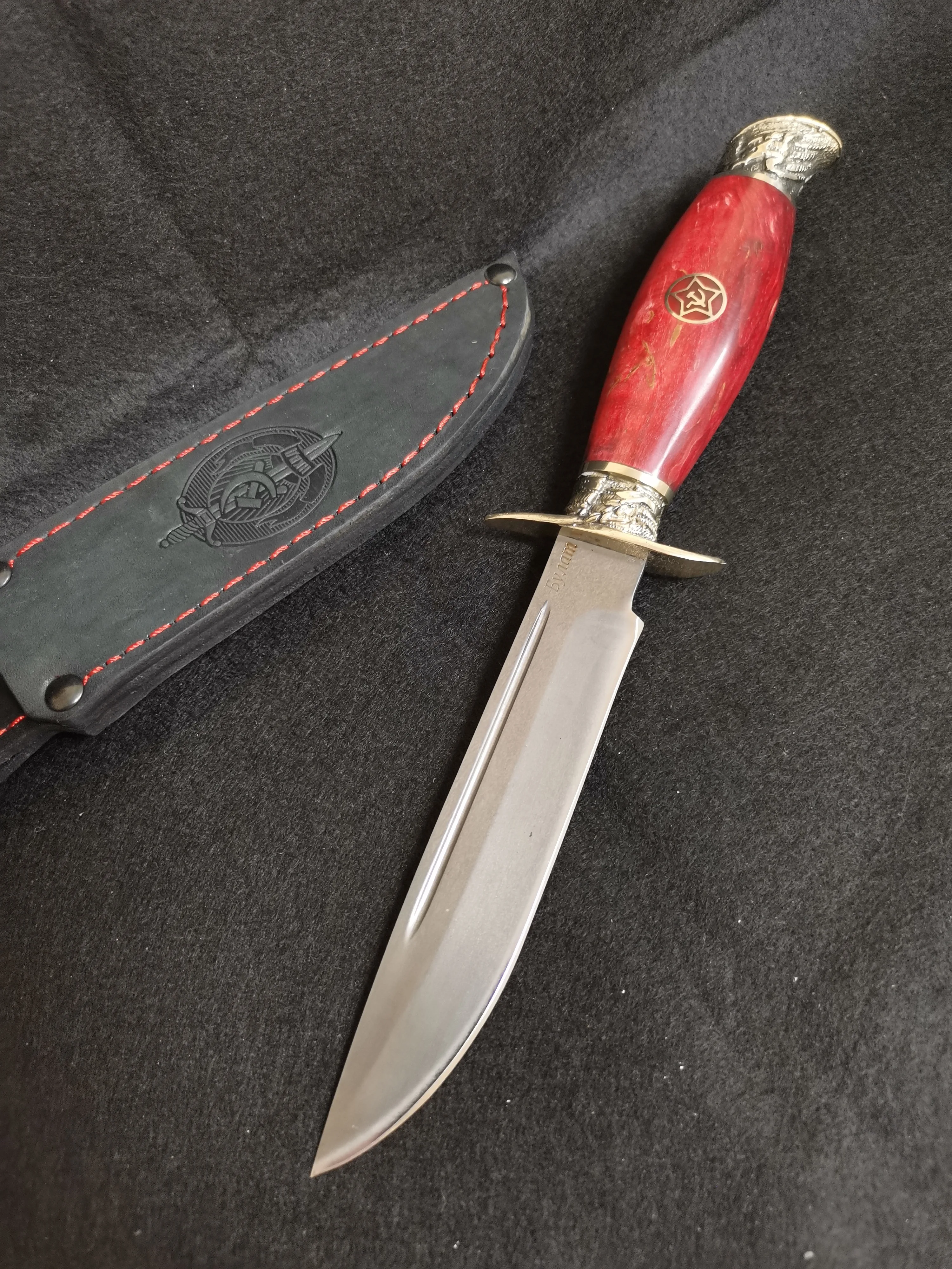 нож финка нквд советский из булата со звездами |