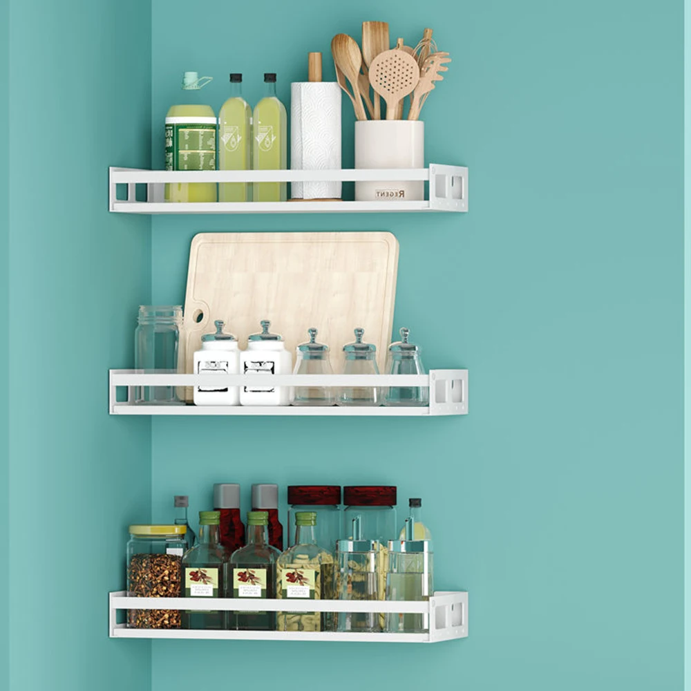 

Kitchen Organizer Accessories Wall Mount Bracket Bottle Rack Storage Rack Spice Jar Rack Kitchen Gadget Supplies Bathroom Rack