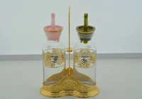 turkish decorative oil vinegar bowl sauce set 3 pieces olive oil dispenser vinegar bottle set 2 luxury glass container