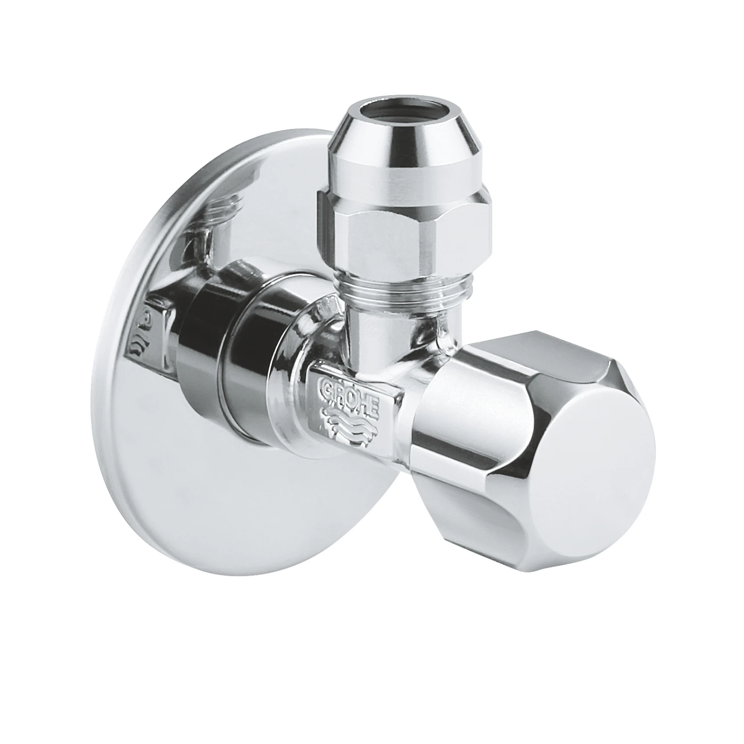 Вентиль угловой GROHE 1/2″-3/8″ для подключения смесителей хром (22018000) |