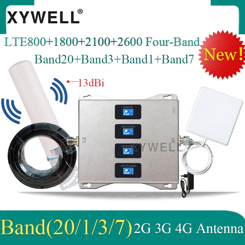 Четырехдиапазонный усилитель сотовой связи LTE B20 800/1800/2100/2600 МГц сигнала 4g 2g 3g DCS WCDMA