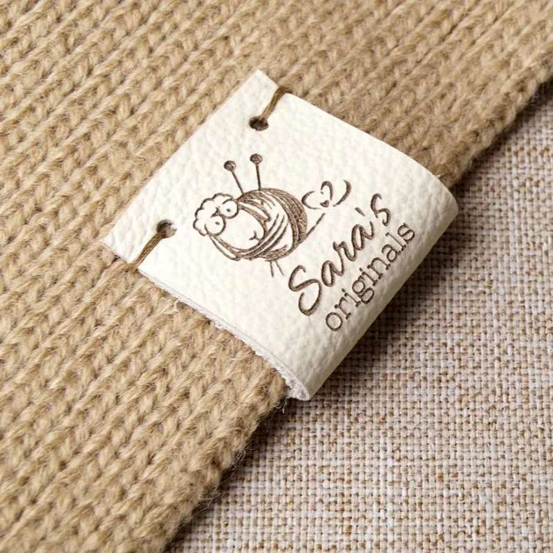 40pcs Handmade leather tags Custom clothing label for knitting crochet Sewing brand logo Garment labels hats DIY Accessories | Дом и сад