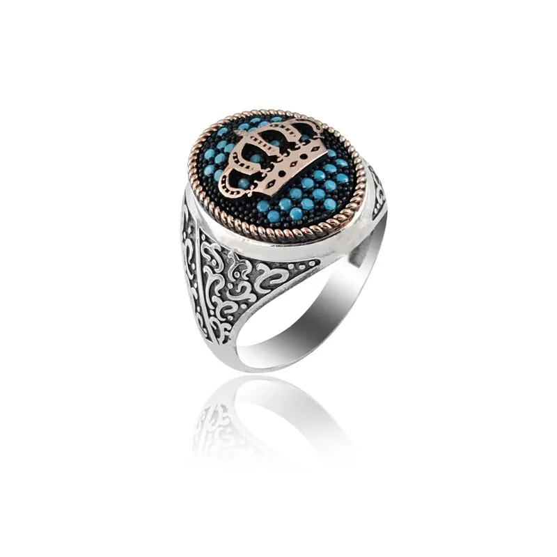 925 Silver Crown Printed Men Rings Resurrection Ertugrul Ring