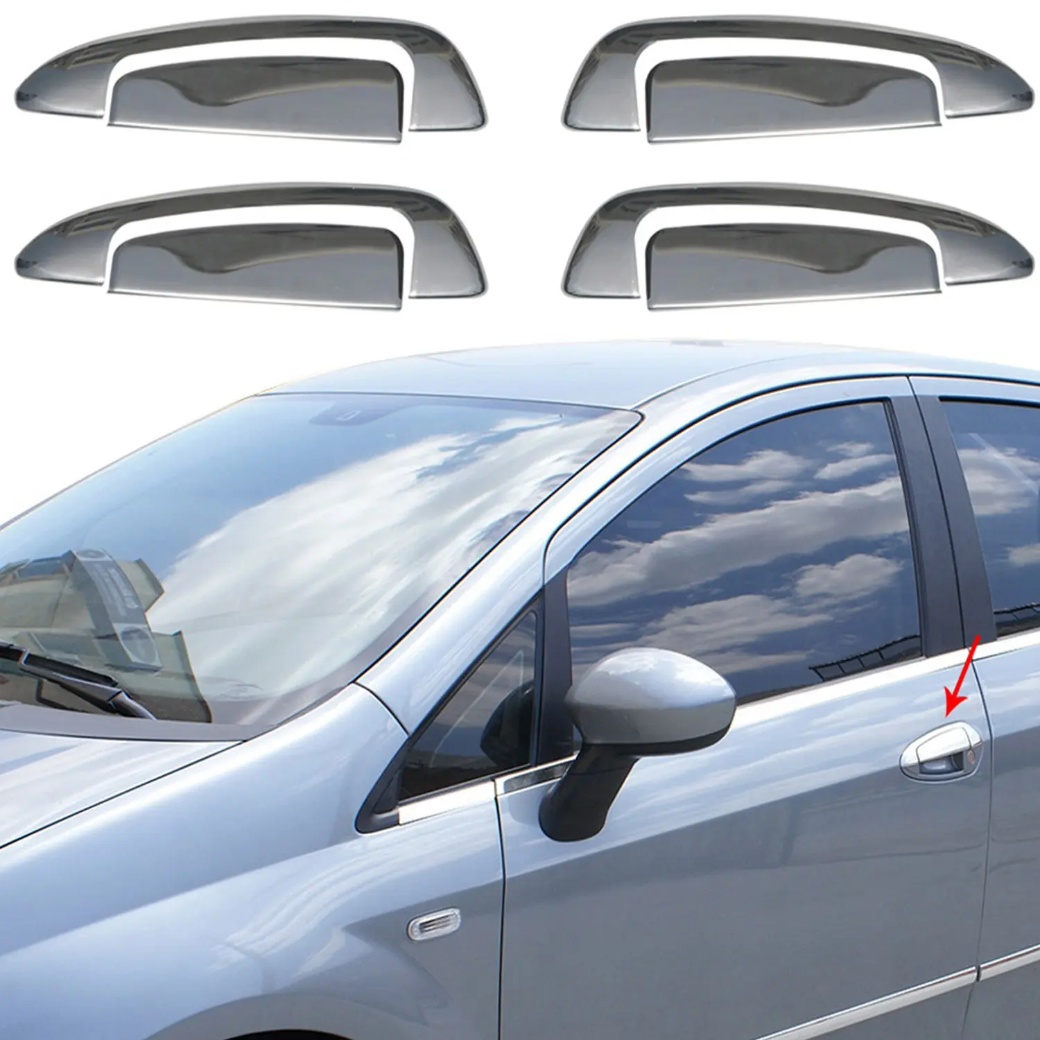 

Fiat Linea Chrome Door Handle 4 Door Stainless Steel (2007-)