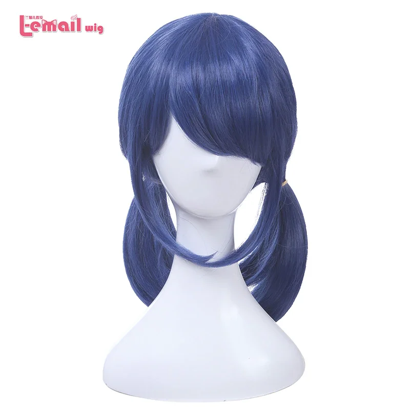 Парик L-email темно-синий Косплей парики двойной хвост прямой косплей парик Хэллоуин термостойкие синтетические волосы