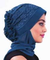 kordone atk%c4%b1l%c4%b1 back frilly front pleat piping ready turban hijab bonnet hijab women scarf bonnet