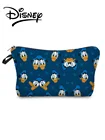 Косметичка Disney Дональд Дак, миниатюрная мультяшная Сумочка для макияжа, Повседневная Экологически чистая многоразовая сумка для хранения, Детский кошелек для мелочи, синяя сумка для макияжа