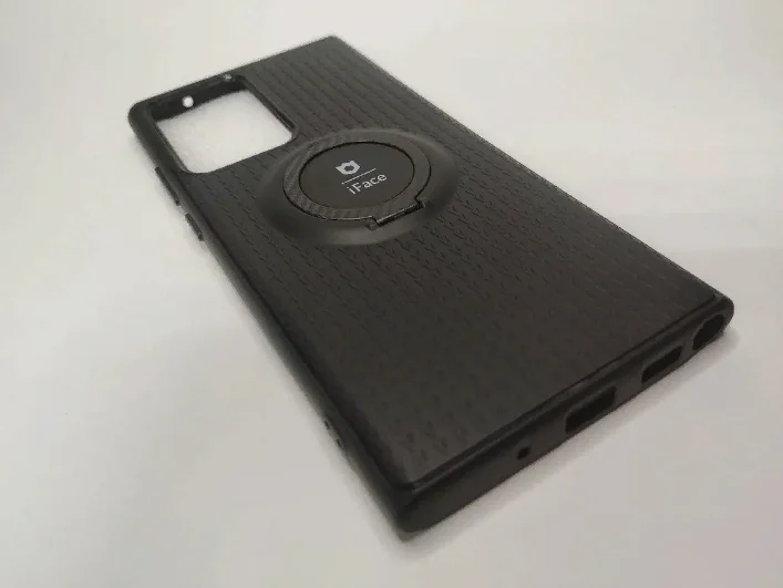 Силиконовый чехол черный для Samsung galaxy Note 20 ultra с кольцом-подставкой и
