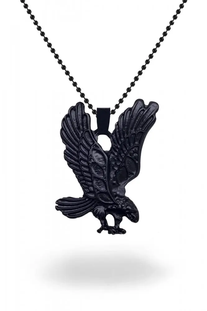Angemiel мужское черное металлическое ожерелье с летающим орлом|Цепочки| |