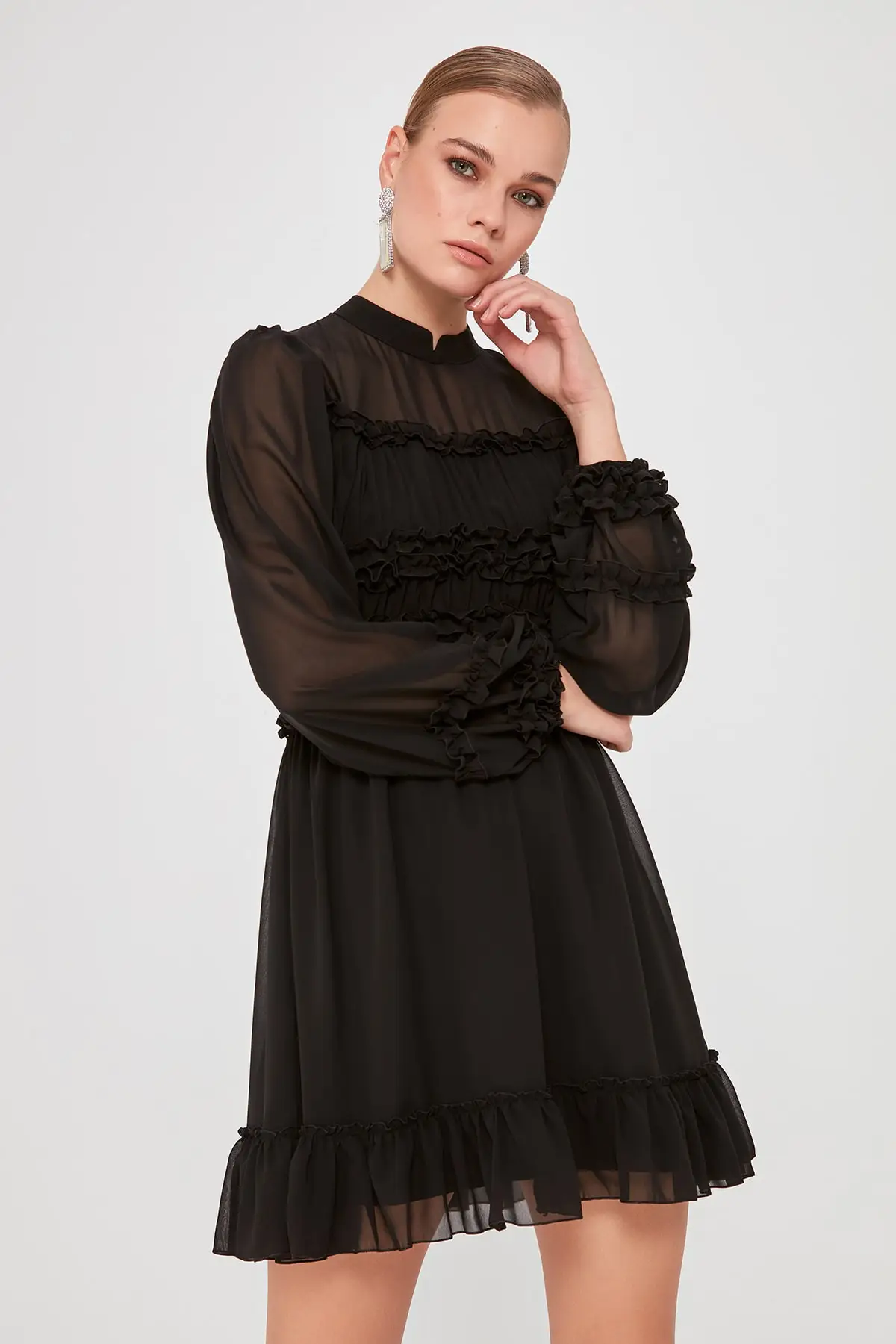 Trendyol платье с оборками TPRSS20EL0029|Женские платья| |