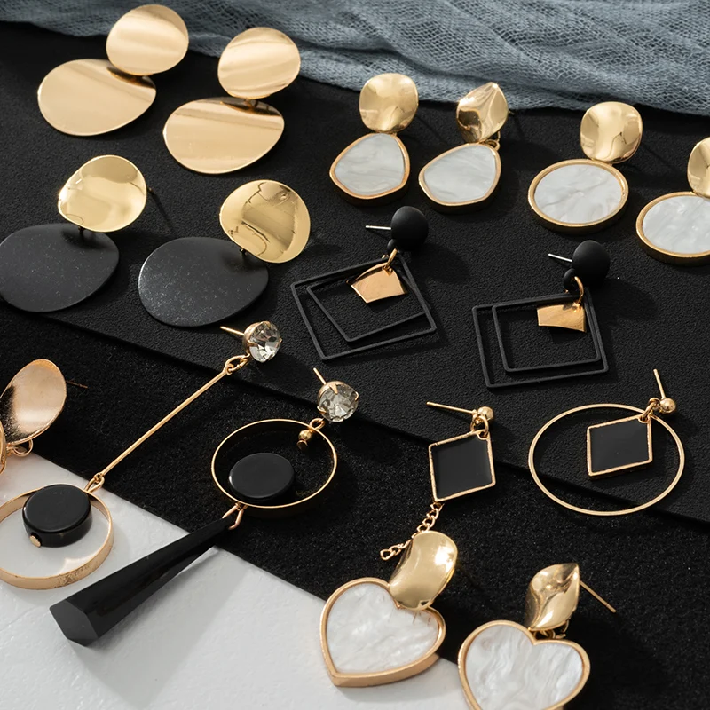 Женские серьги-подвески из акрила и металла | Украшения аксессуары